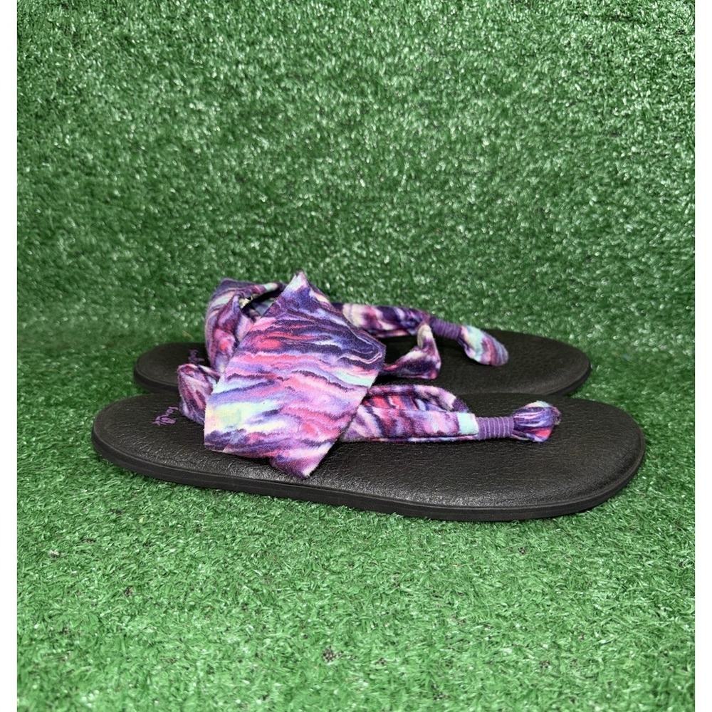 Sanuk Womens Sandals Size 11 Yoga Sling 2 Flip Flops Tie Dye Boho Print Strappy